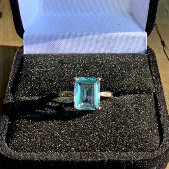 STERLING SILVER MARCH BIRTHSTONE RING - Picture 6 of 8